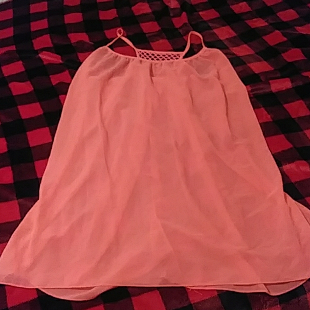 Sheer peach bathing suit cover